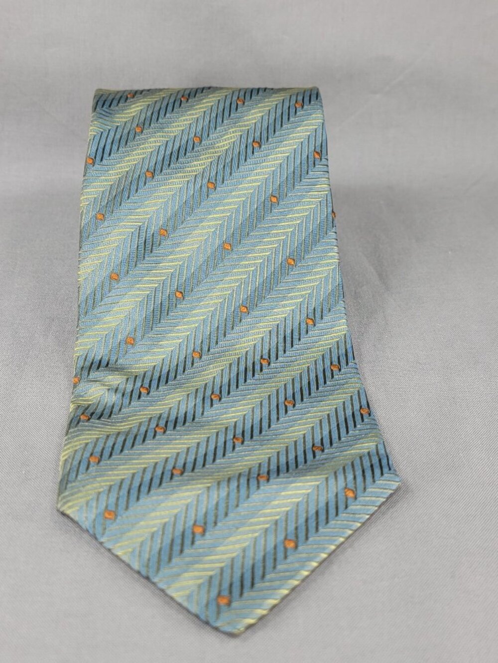 Kolte Necktie Tie Mens Green Blue Stripes Silk Italy